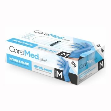 Pudrasız Nitril Muayene Eldiveni Mavi - M (1 pk = 100 adet)