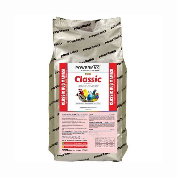 Powermax Classic - Yumurtalı Kuş Maması 1 kg - SKT 15.10.2025