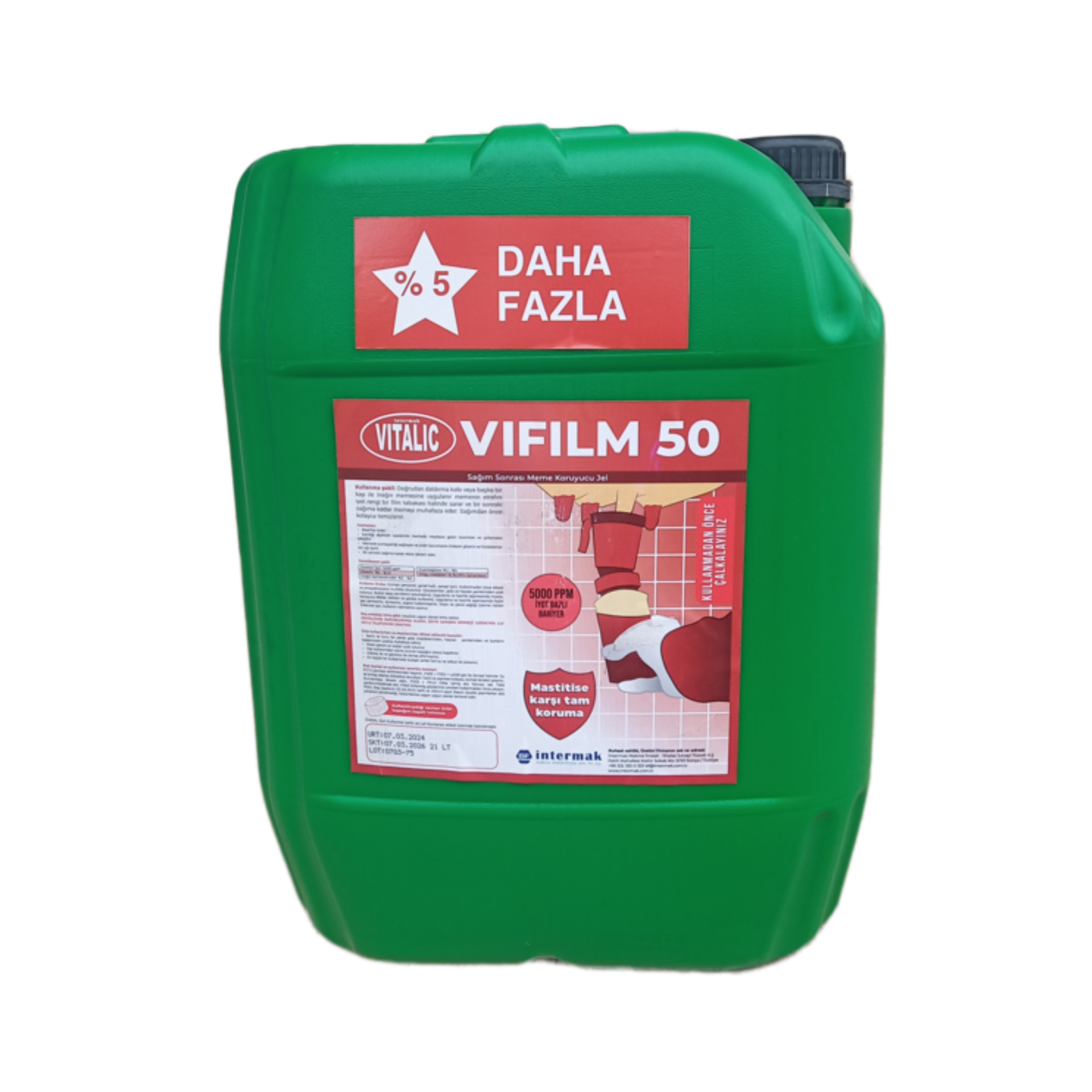 Sağım Sonrası İyotlu Daldırma - Vitalic ViFilm50 - 21 Litre