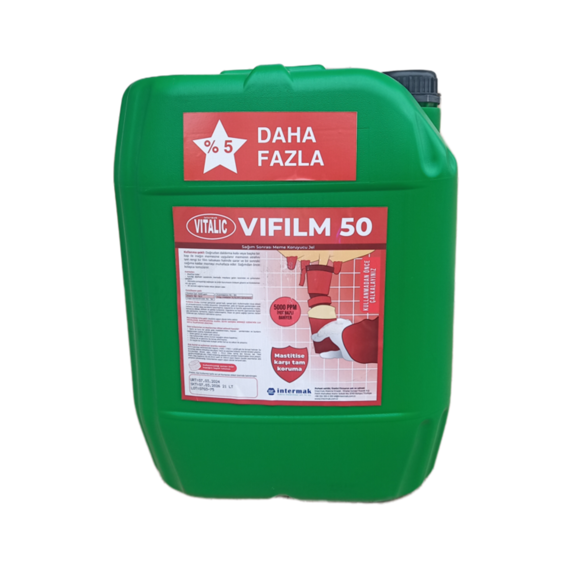 Sağım Sonrası İyotlu Daldırma - Vitalic ViFilm50 - 21 Litre