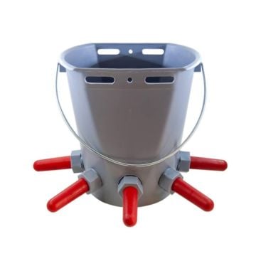 Buzağı Emzirme Kovası - 5 Emzikli - 8 Litre