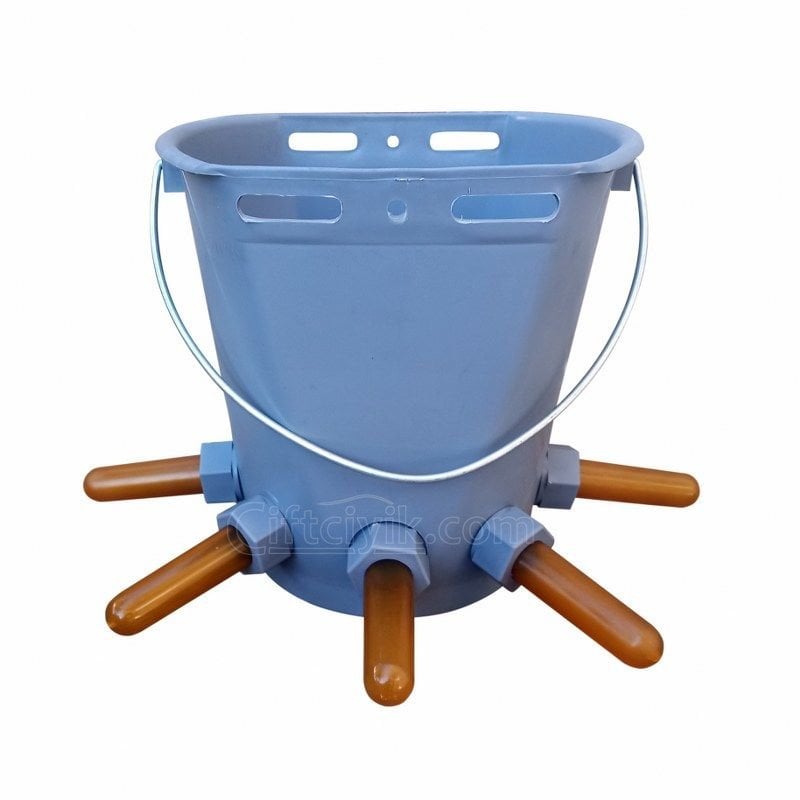 Buzağı Emzirme Kovası - 5 Emzikli - 8 Litre İthal Emzik