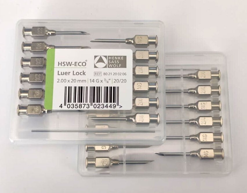 Enjektör İğnesi - HSW - 12 Adet 2 x 20 mm - 14G