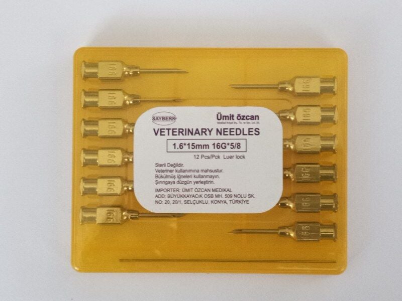 Enjektör İğnesi - Sayberk - 12 Adet 1.60 x 15 mm - 16G
