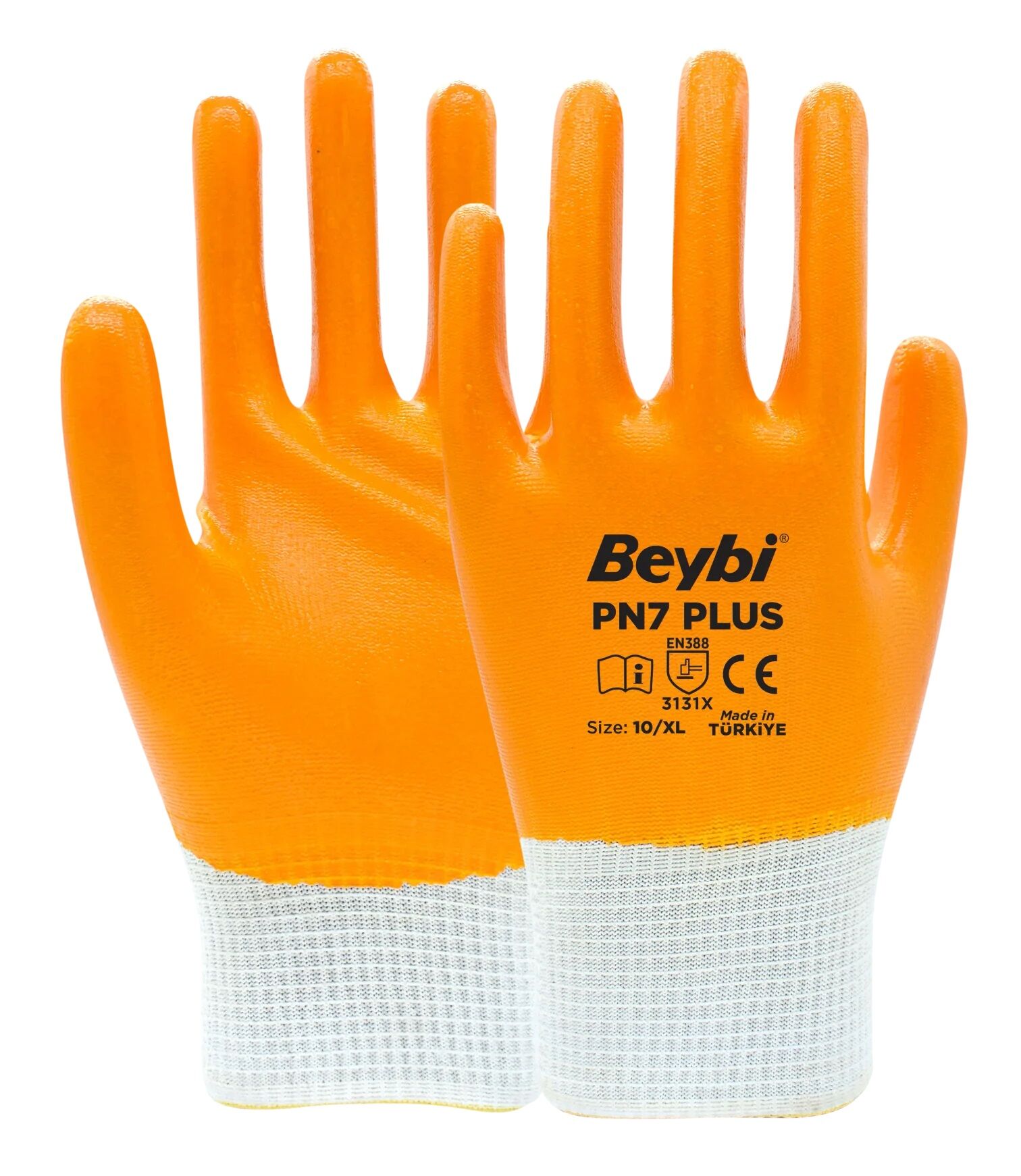 İş Eldiveni Beybi PN7+ Polyester Nitril Eldiven - Sarı - XL