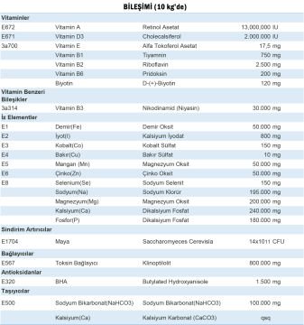 Reva Revitamin BT-SACC 25 kg Yem Katkısı
